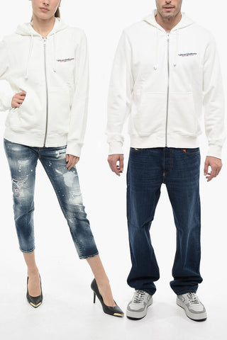 RED TAG ESSENTIALS Felpa UNISEX S-GINN in Tinta Unita con Cappuccio e Chiusura Zip