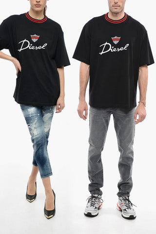 UNISEX Cotton T-WASH-G6 Crew-neck T-Shirt with Embroidered Logo