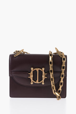 Leather DIOR DIRECTION Bag with Chain Shoulder Strap and Golden Details