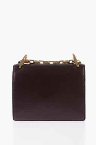 Leather DIOR DIRECTION Bag with Chain Shoulder Strap and Golden Details
