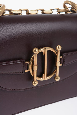 Leather DIOR DIRECTION Bag with Chain Shoulder Strap and Golden Details