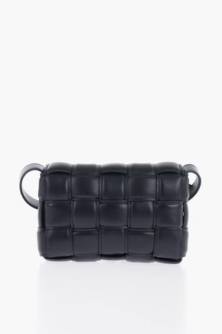 Braided Leather Crossbody Bag with Golden Detail