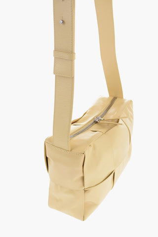 Solid Color Braided Leather Crossbody Bag