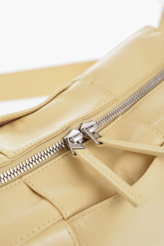 Solid Color Braided Leather Crossbody Bag