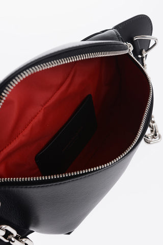 Leather Bum Bag with Chain Shoulder Strap