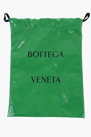 Creased Leather BADGE Drawstring Bag with Engraved Logo
