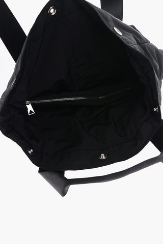 Solid Color Padded Maxi tote Bag wit Snap Buttons Closure