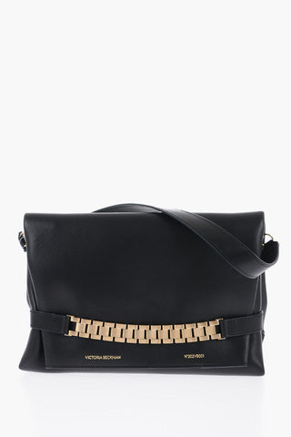 Leather Shoulder Bag with Golden Detail