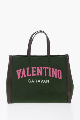 GARAVANI University Canvas Tote Bag with Leather Trim