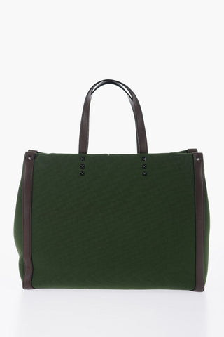 GARAVANI University Canvas Tote Bag with Leather Trim