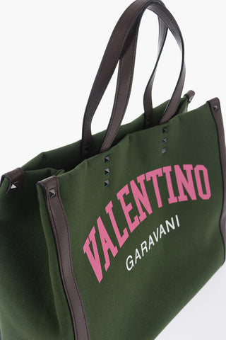 GARAVANI University Canvas Tote Bag with Leather Trim
