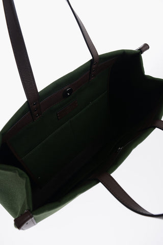 GARAVANI University Canvas Tote Bag with Leather Trim