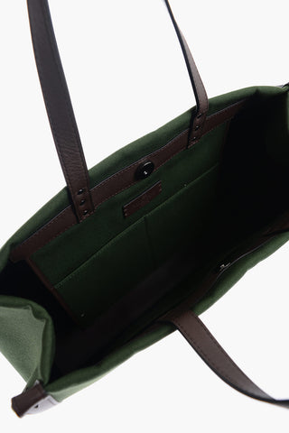 GARAVANI University Canvas Tote Bag with Leather Trim