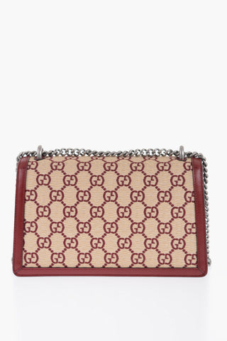 Leather and Raffia DIONYSUS Shoulder Bag with All-Over Monogram