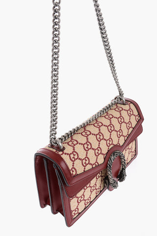 Leather and Raffia DIONYSUS Shoulder Bag with All-Over Monogram
