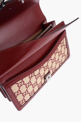 Leather and Raffia DIONYSUS Shoulder Bag with All-Over Monogram