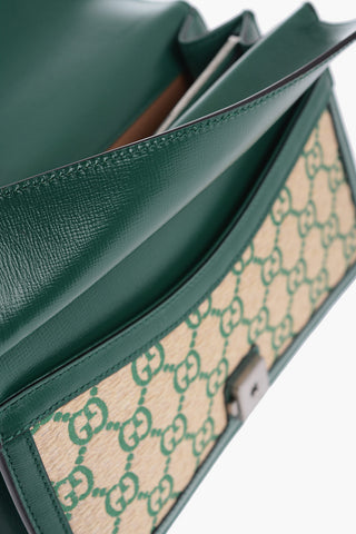 Raffia DIONYSUS Shoulder Bag with Leather Trims and Silver Effect Chain