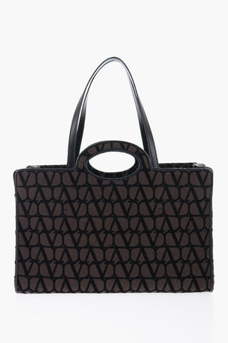 GARAVANI Tote Bag with All-Over Monogram and Leather Trims