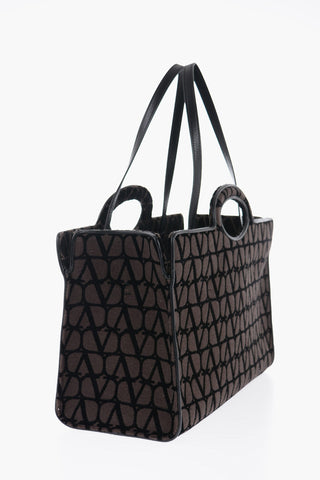 GARAVANI Tote Bag with All-Over Monogram and Leather Trims