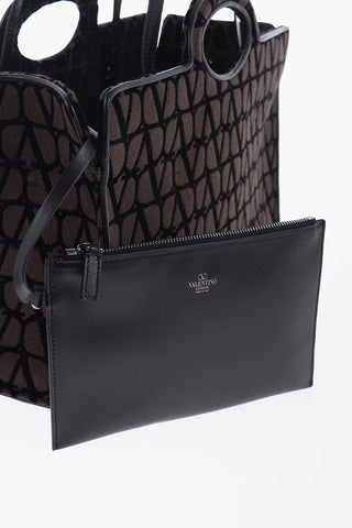 GARAVANI Tote Bag with All-Over Monogram and Leather Trims