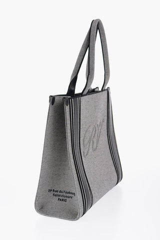 Borsa Tote CALL ME VIVIER In Canvas Con Rifiniture in Pelle e Dettagli in in gros grain