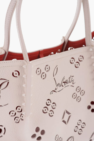 Textured Leather Tote Bag with Cut-Out Details