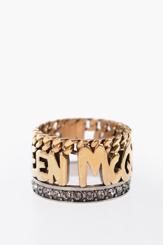 Anello Chunky GRIFFITI Effetto Dorato Impreziosito da Strass