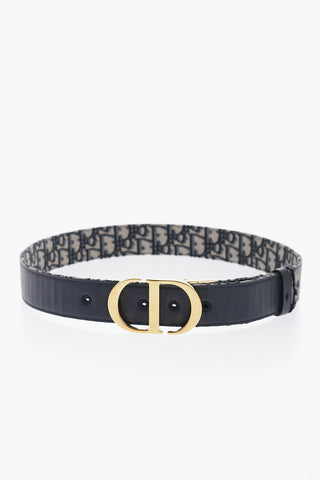 Reversible 30 MONTAIGNE BASIC Belt with Golden Buckle 35mm