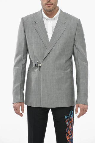 Blazer in Misto Lana con Chiusura a Lucchetto