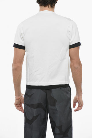 Technical Fabric Crew-neck T-Shirt with Contrasting Edges