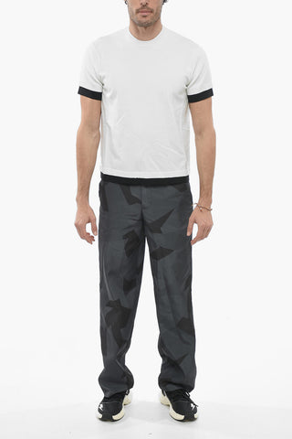 Technical Fabric Crew-neck T-Shirt with Contrasting Edges