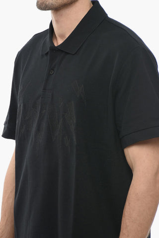 Cotton Piquè Slim Fit JUMBLED BOLT Polo Shirt