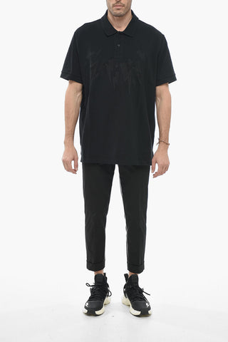 Cotton Piquè Slim Fit JUMBLED BOLT Polo Shirt