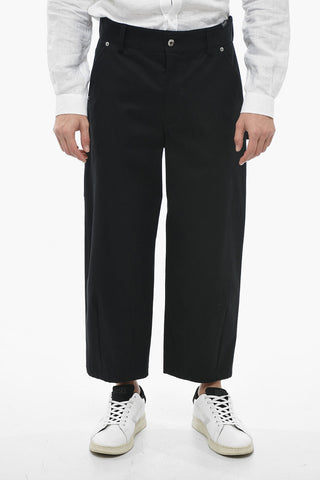 Stretch Cotton Gaucho Pants with Belt Loops