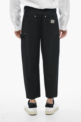 Stretch Cotton Gaucho Pants with Belt Loops
