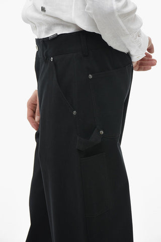 Stretch Cotton Gaucho Pants with Belt Loops