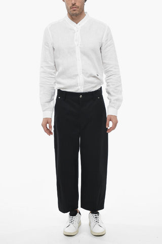 Stretch Cotton Gaucho Pants with Belt Loops