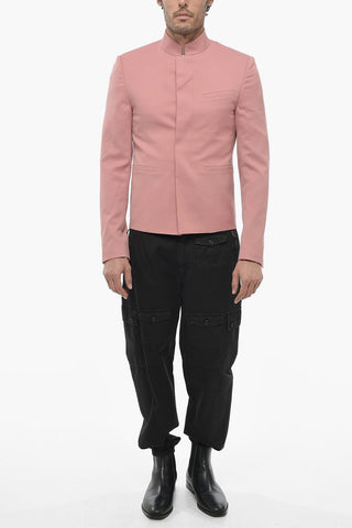 Wool Blazer with Hidden Placket