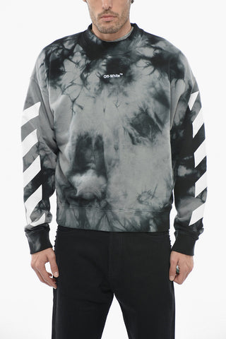 SEASONAL Crew Neck DIAG ARROW Tie Dye Cotton Sweatshirt