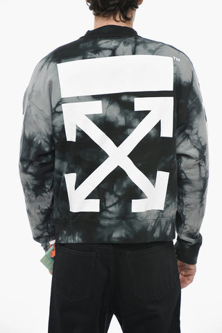 SEASONAL Crew Neck DIAG ARROW Tie Dye Cotton Sweatshirt