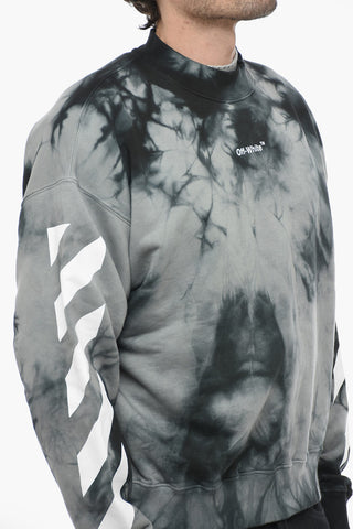 SEASONAL Crew Neck DIAG ARROW Tie Dye Cotton Sweatshirt