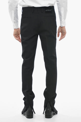 SEASONAL Wool WAVE TAG Pants with Ankle Zips