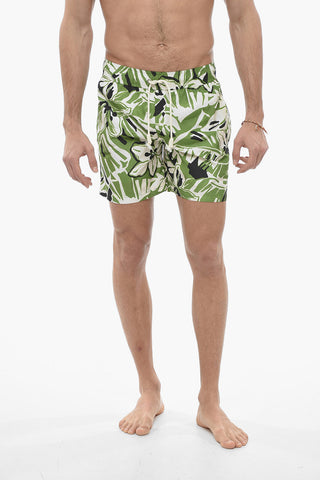 Boxer Swimsuit with Hibiscus Print