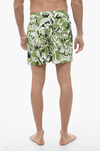 Boxer Swimsuit with Hibiscus Print