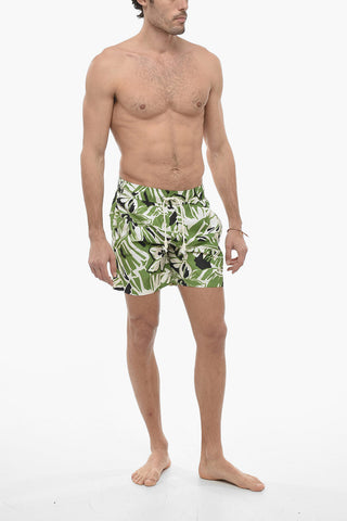 Boxer Swimsuit with Hibiscus Print