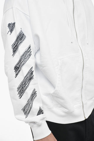 SEASONAL Front Zipped SCRIBBLE DIAG Hoodie