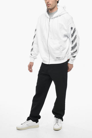 SEASONAL Front Zipped SCRIBBLE DIAG Hoodie