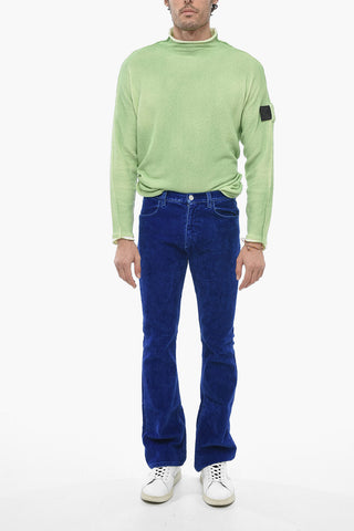 Flocked Denim Bootcut Jeans with Belt Loops 22cm