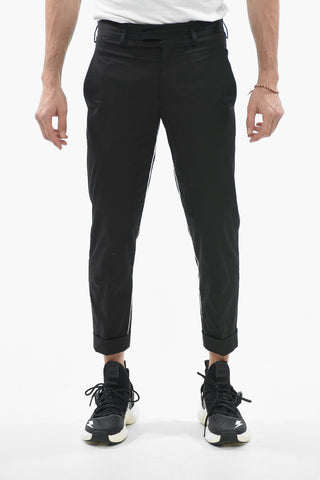 Pantaloni Piping NATE Skinny Fit ad Orlo con Risvolto