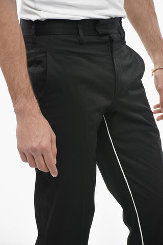 Pantaloni Piping NATE Skinny Fit ad Orlo con Risvolto